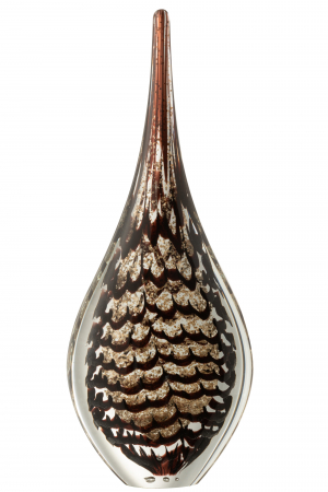 Arta sticlei - Decoratiune paperweight, Sticla, Maro, 11x5x25