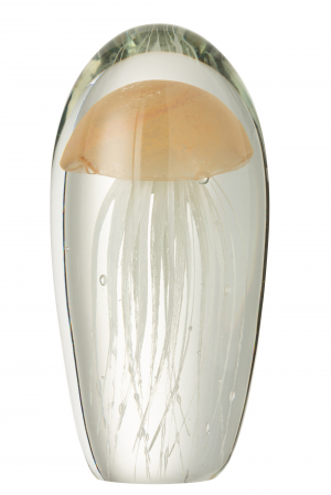 Arta sticlei - Decoratiune paperweight, Sticla, Portocaliu, 10x10x21 cm