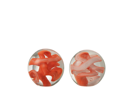 SALE % - Decoratiune paperweight, Sticla, Portocaliu, 8x8x8