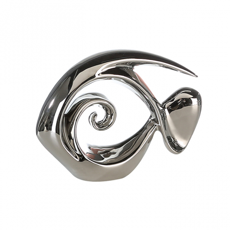 Accesorii - Decoratiune peste Atlantic, ceramica, argintiu, 23x18 cm