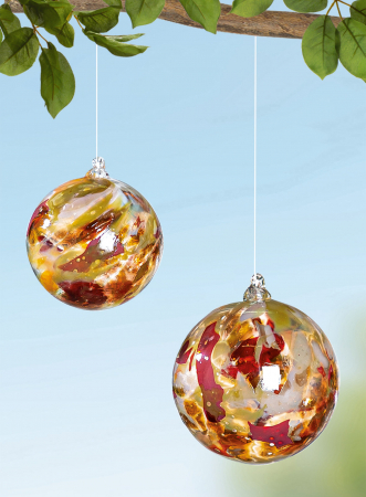 Clopotei de vant si ghirlande - Decoratiune Roslin, sticla, multicolor, 15x4 cm