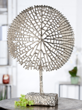 Modern - Decoratiune Tree, Aluminiu, Argintiu, 36x53 cm