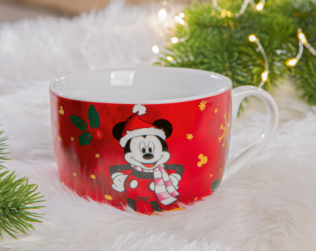 Bucatarie - Disney, Ceasca de cappuccino, „Mickey Mouse - Magia iernii”, Portelan, multicolor, PU 3, Latime 14,5 cm, inaltime 8 cm, Adancime 11,5 cm