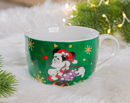 Bucatarie - Disney, Ceasca de cappuccino, „Minnie Mouse - Magia iernii”, Portelan, multicolor, PU 3, Latime 14,5 cm, inaltime 8 cm, Adancime 11,5 cm