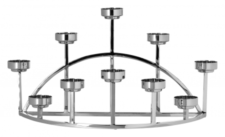 Suporturi lumanari - DOMIAN, Suport lumânare pentru tea lights, nichel, 48x17x27,5 cm