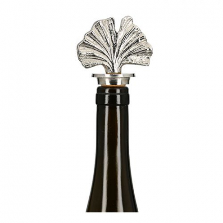 Accesorii - Dop sticla Ginkgo, aluminiu, argintiu, 4x6x8 cm