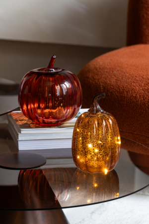 IN STOC - Dovleac din sticla, Portocliu inchis, 19X19X21 cm