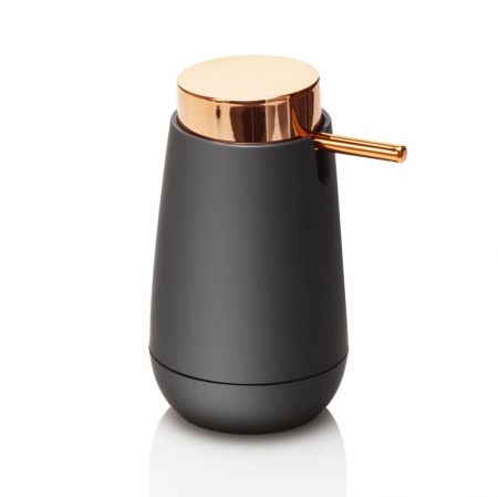 BAIE - Dozator sapun VOGUE, Abs/Cauciuc/Metal, Negru, 9.2x9.2x16.2 cm