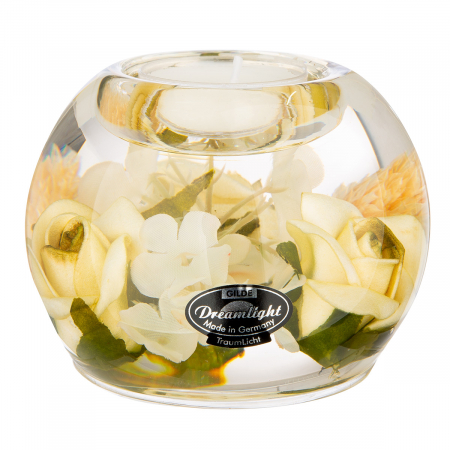 Suporturi lumanari - Dreamlight, Suport lumanare, Mercur, Green Valley, Sticla, ecru, PU 6, H. 7 cm, D. 9 cm