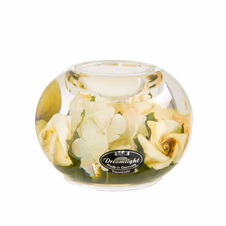 Suporturi lumanari - Dreamlight, Suport lumanare, Mercur Smart, Green Valley, Sticla, ecru, PU 6, H. 6 cm, D. 8 cm