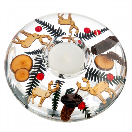 Suporturi lumanari - Dreamlight, Suport lumanare, OZN Medium, Dragoste de casă, Sticlă, maro, PU 6, H. 5 cm, D. 12 cm