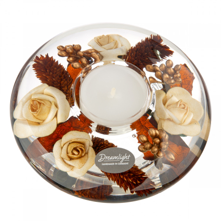 Suporturi lumanari - Dreamlight, Suport lumanare, Ufo Medium, Elegance, Sticlă, maro, PU 6, H. 5 cm, D. 12 cm