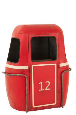 Mese de bar - Dulap bar, metal/lemn de mango, rosu/alb