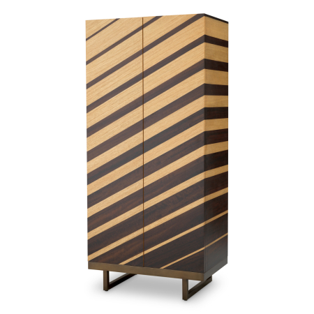 Mese de bar - Dulap de bar Wexford furnir natural stejar furnir eucalipt |W. 80 | D. 50 | H. 175 cm 