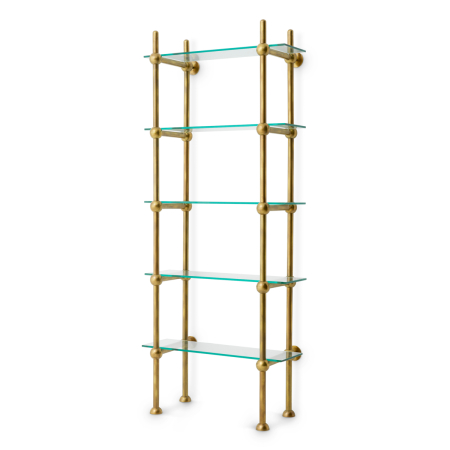 Dulapuri - Dulap de perete Monforte cu finisaj vintage din alama |W. 100 | D. 49 | H. 240 cm 