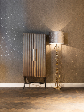 Bufete si dulapuri - Dulap Ironville, MDF/Lemn/Metal/Alama/Fier, Bronz/Negru, 182x75x40 cm