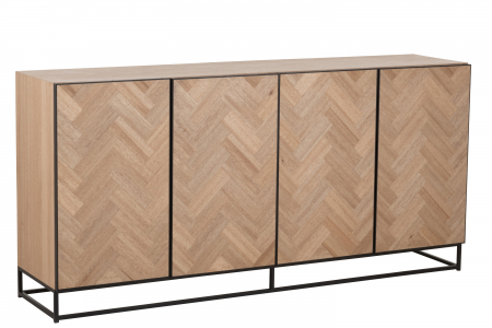 Bufete si dulapuri - Dulap Zigzag, Lemn, Negru, 180x42.5x86.5 cm