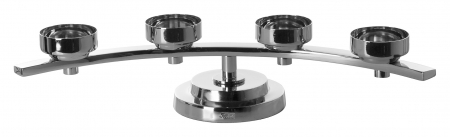 Suporturi lumanari - DUNJA, Suport lumânare pentru tea lights, nichel, 42x15x8,5 cm