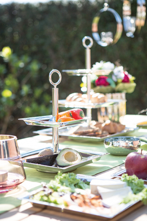 Tavi si platouri - Etajera Nagano, Otel inoxidabil, Argintiu, 24x30x24 cm