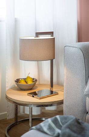 Abajur - EZ-AVION, Abajur, rotund, gri, 30x18cm