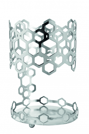 Suporturi lumanari - EZ-DELIGHT, Bază pentru 146265, fagure, oțel inoxidabil, h.18, d.13 cm