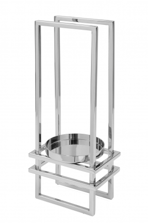 Suporturi lumanari - EZ-DUALIS, Suport lumânare, otel inoxidabil, nichel, H.41,L.16,W.15 cm