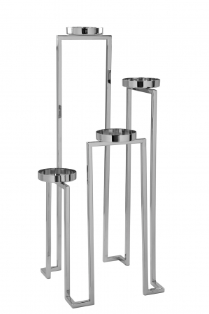 Suporturi lumanari - EZ-GRANT, Suport de lumanari pentru 4 lumanari, nichel, fara sticlă, h.86,d.32.5 cm