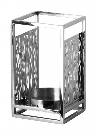 Suporturi lumanari - EZ-NICOSA, Suport lumânare pentru 146227, oțel inoxidabil, l.10, l.10, h.17 cm