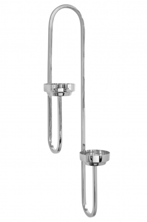 Suporturi lumanari - EZ-SAXON, Suport lumânare de perete pentru 2 tea lights, nichel, fara sticlă, H.60 cm