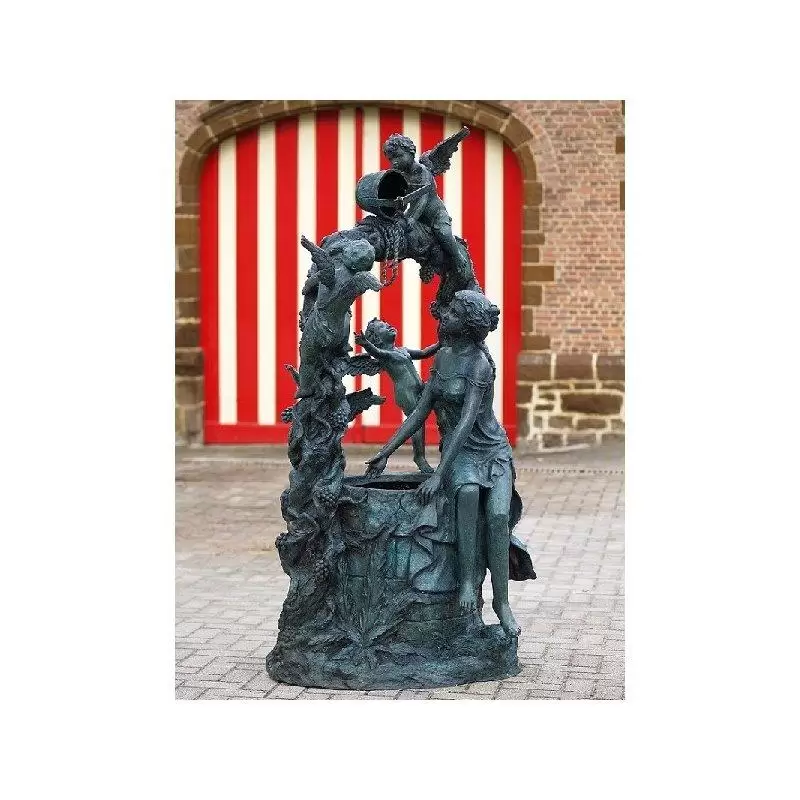 Ingeri - Statuie femeie si inger, Bronz, 208 X 107 X 114 cm