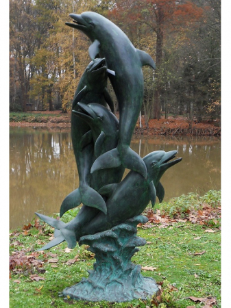 Statui - Fantana in forma de delfini, Bronz, 211 X 122 X 66 cm