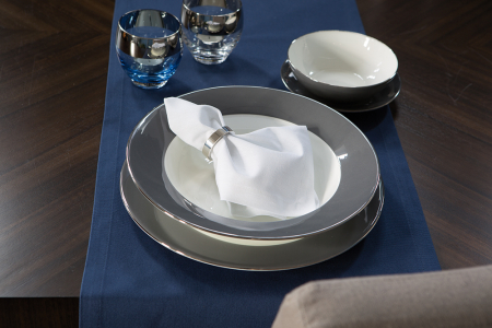 Farfurii - Farfurie Moments, Décor platinat/Portelan, Gri, 27 cm