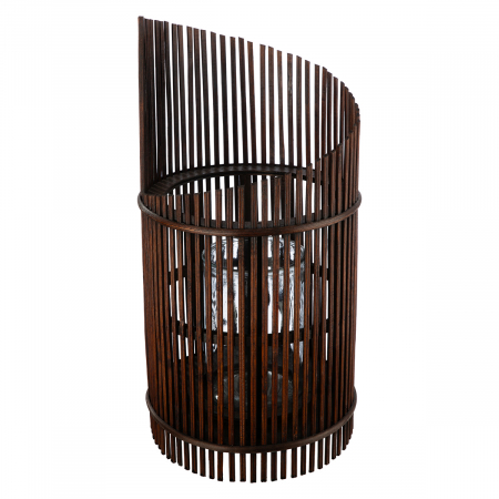Suporturi lumanari - Felinar, cilindric, Bambus, maro, PU 3, H 35 cm, D 17 cm