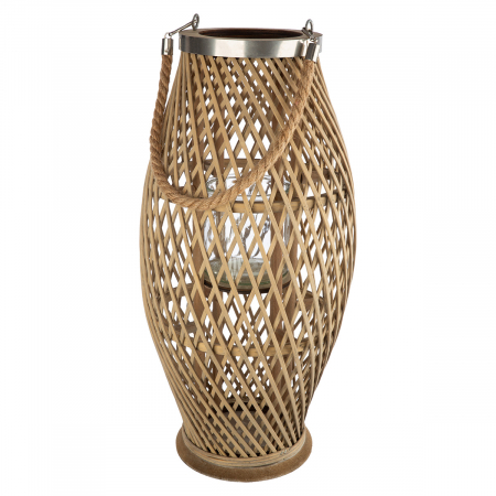 Suporturi lumanari - Felinar, Con, Bambus, culori naturale, PU 2, H 48 cm, D 23 cm