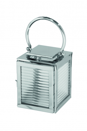 Suporturi lumanari - Felinar MALAGA, Otel/Sticla, Argintiu, 18x23 cm