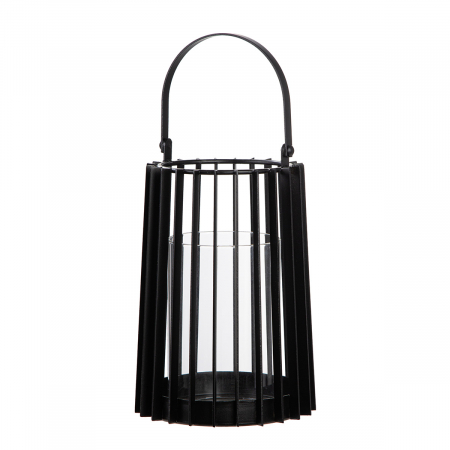 Suporturi lumanari - Felinar, Metal, negru, PU 2, H 32 cm, D 16 cm