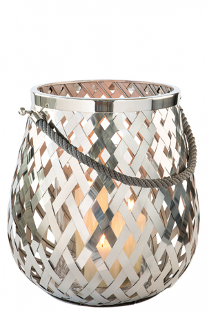 Felinare, lămpi solare și suporturi pentru lumânări - Felinar OTIS, otel inoxidabil/sticla, 45 x 45 cm