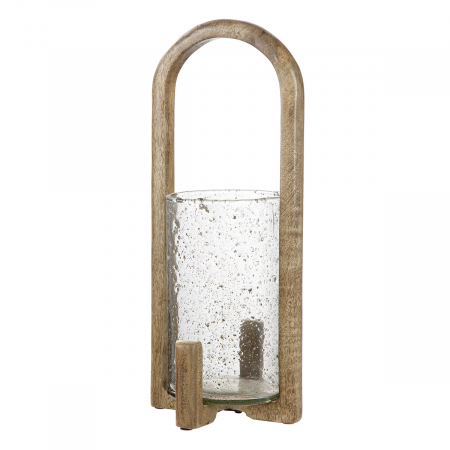 Suporturi lumanari - Felinar, rotund, punctat, sticlă, transparent, culori naturale, PU 2, L. 17 cm, l. 17 cm, H 40 cm