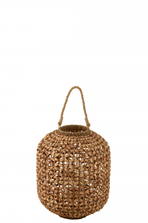 Suporturi lumanari - Felinar, Sticla, Natural, 37.5x37.5x45 cm