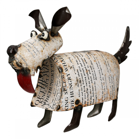 Animale - Figură, Câine, Baloo, Fier, alb, PU 2, L. 15 cm, L. 39 cm, H. 27,5 cm