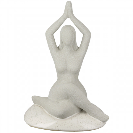 Sport - Figură, motiv feminin, ceramică, gri deschis, PU 3, L. 12 cm, l. 17 cm, H 23 cm