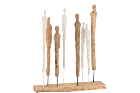 Modern - Figurina 8 Thin, Lemn, Alb/Natural, 51x10x57.5 cm