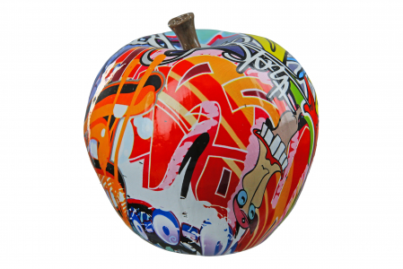 Street art - Figurina Apple Street Art, Rasina, Multicolor, 11x11x11 cm