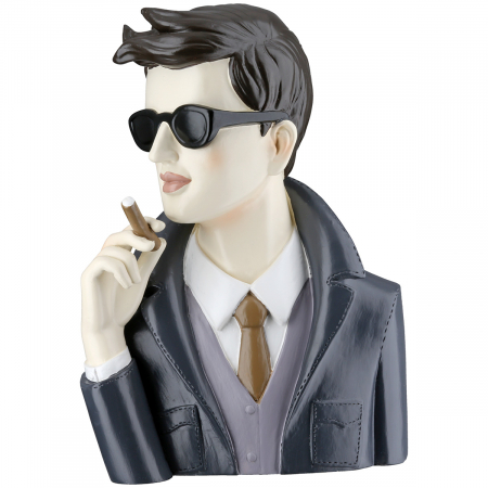 Modern - Figurină, Bărbat, Poli, gri, negru, PU 2, L. 8 cm, l. 14 cm, H 20 cm