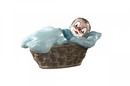 Accesorii - Figurina Boy in basket, rasina, multicolor, 7 cm