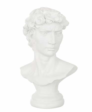 De colectie - Figurina Bust David, Rasina, Alb, 23.5x13.5x28 cm