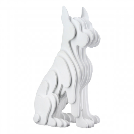 Animale - Figurină, Câine, Câine, Polirășină, alb, PU 3, L. 12 cm, L. 8 cm, H. 22 cm