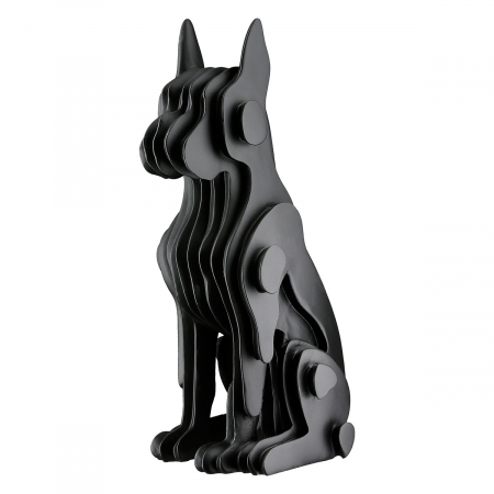 Animale - Figurină, Câine, Câine, Polirășină, negru, PU 2, L. 14,5 cm, L. 12,5 cm, H. 28,5 cm