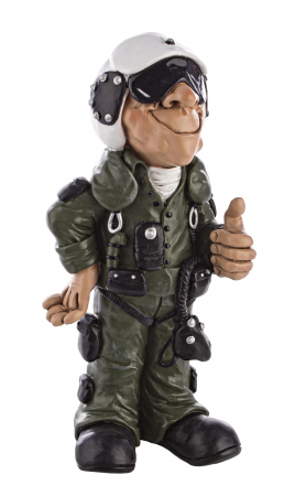 Modern - Figurina caricatura Airman, Rasina, Multicolor, 12x9.8x25.2 cm