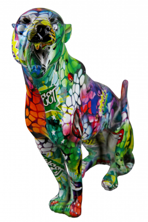 Street art - Figurina Cheetah Street Art, Rasina, Multicolor, 33x28x9 cm